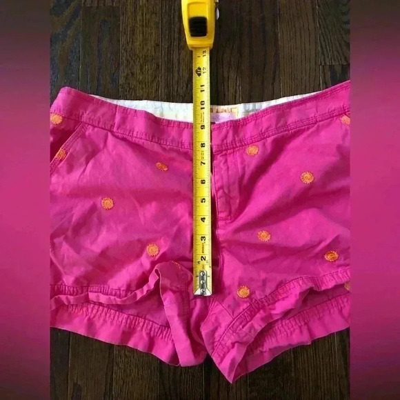 Lilly Pulitzer Women's 14 Pink Embroidered Cotton 3” Inseam Mid-Rise Shorts - Picture 6 of 12